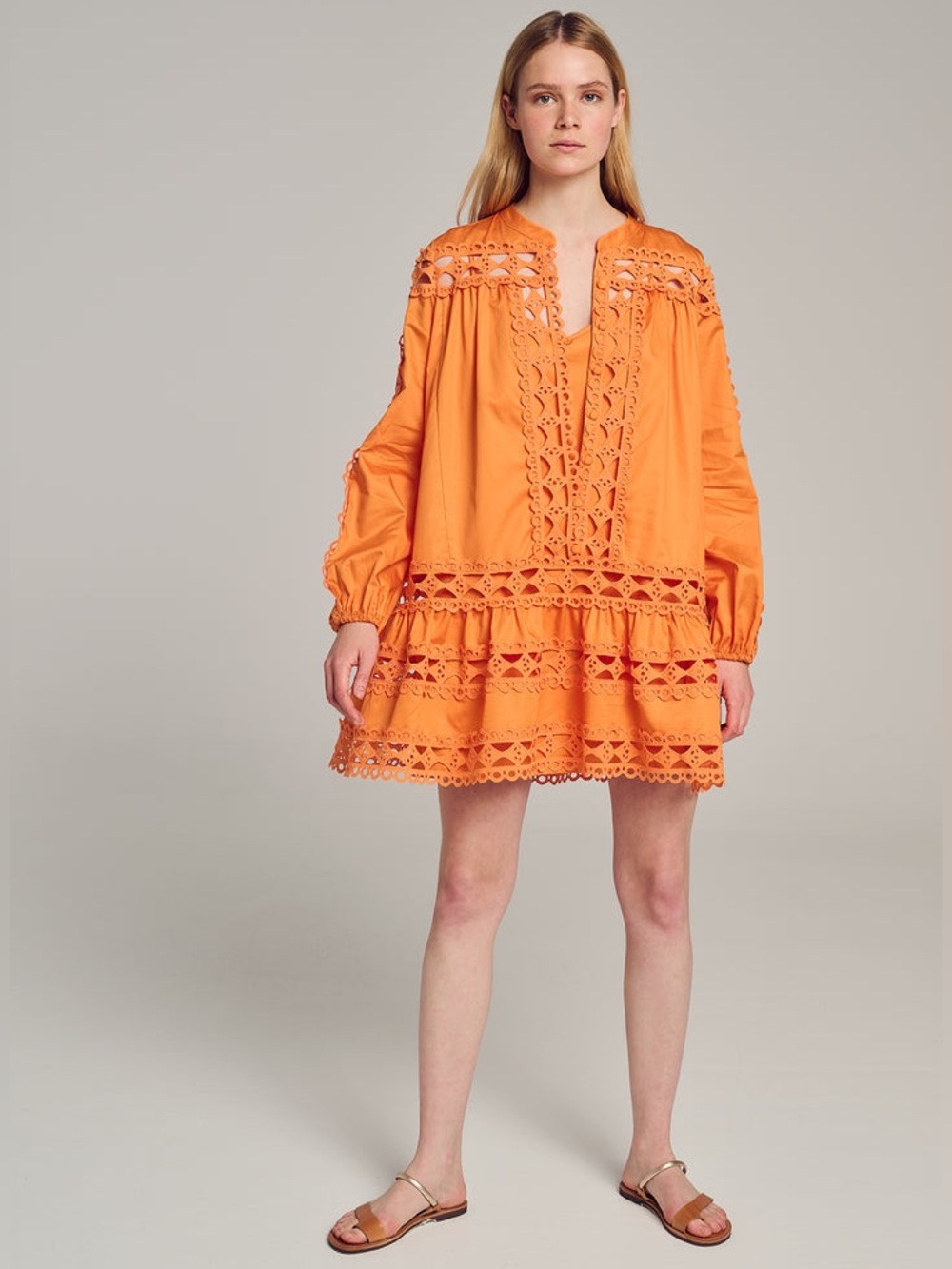 DEVOTION TWINS ITHAKI Cut Out Orange Dress Size M